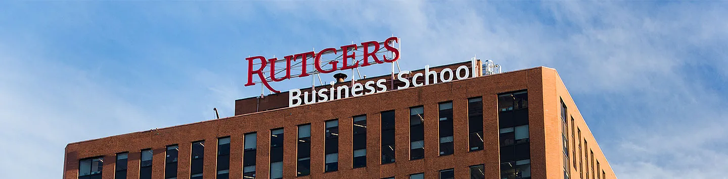The sign for Rutgers Business School