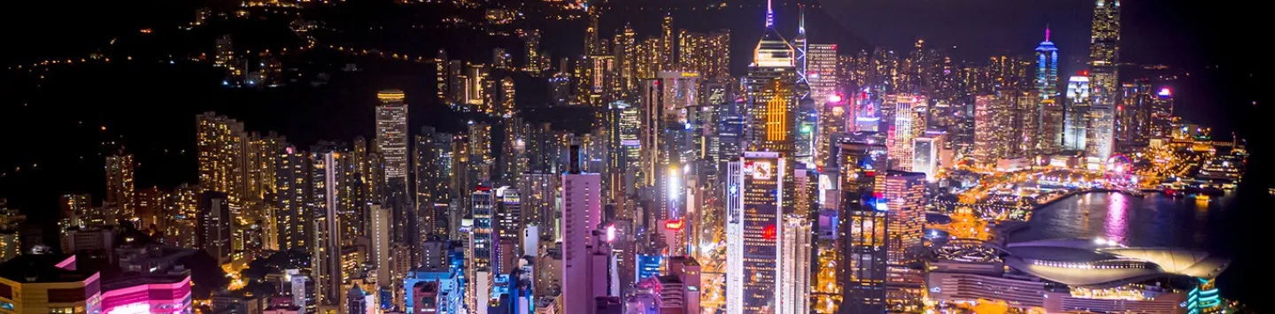 View of the Hong Kong at night