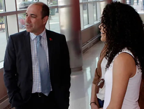 Rutgers Business School Undergraduate Dean speaking with students