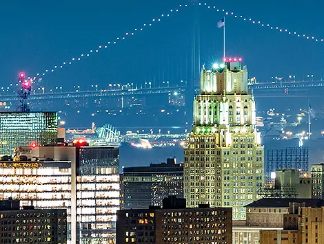 City skyline at night