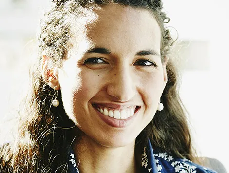 Woman smiling in meeting