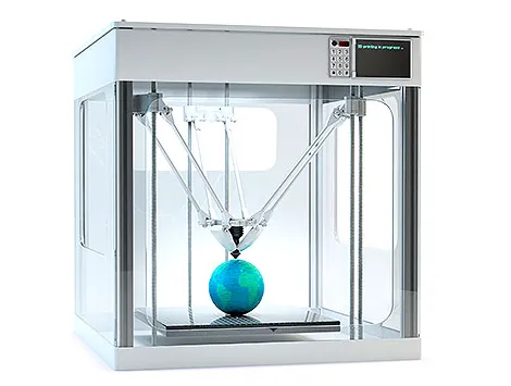 A 3d printer printing a model of the earth