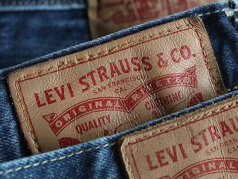 Levi Strauss label on pairs of jeans