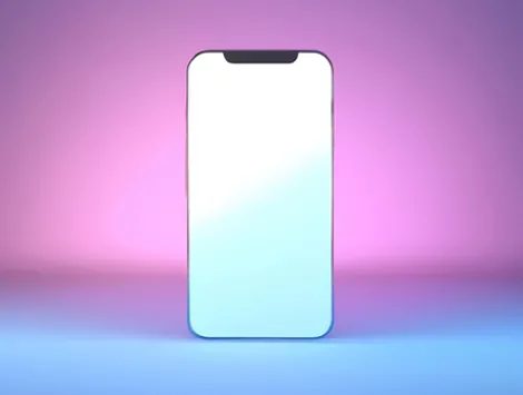 Smartphone on pink background for display product or text