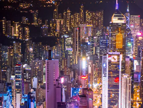 View of the Hong Kong at night